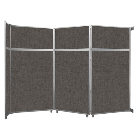 Versare Operable Wall Folding Room Divider 11'9" x 8'5-1/4" Mocha Fabric 1070245